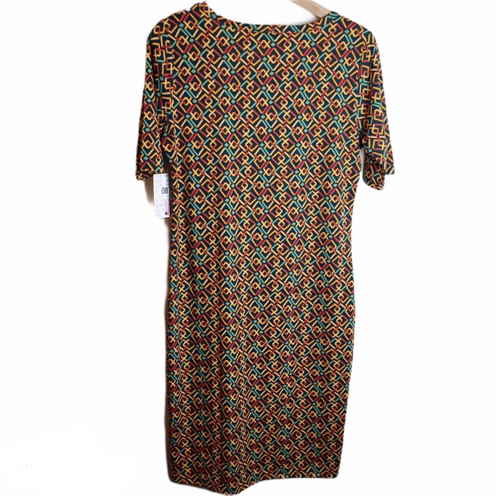 LuLaRoe Green Multi Color Printed Dress